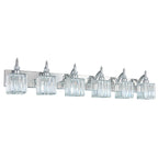 Transitional Luxury Square Prism Fluted Crystal Bathroom Vanity Light