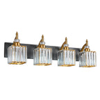 Transitional Luxury Square Prism Fluted Crystal Bathroom Vanity Light