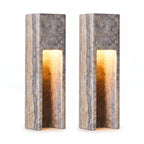 Wabi Sabi Vertical Cutout Travertine Wall Sconce