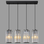Minimalist Vertical Faceted Crystal Cylinder Pendant Light