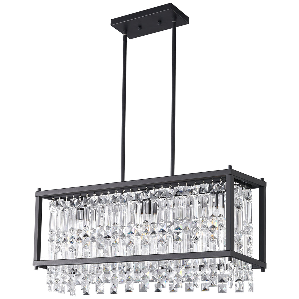 Modern Farmhouse Style Geometric Crystal Chandelier