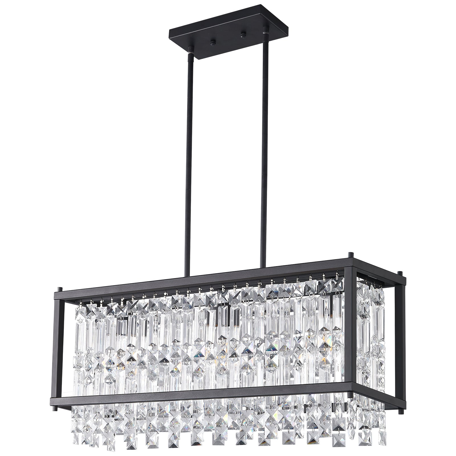 Modern Farmhouse Style Geometric Crystal Chandelier