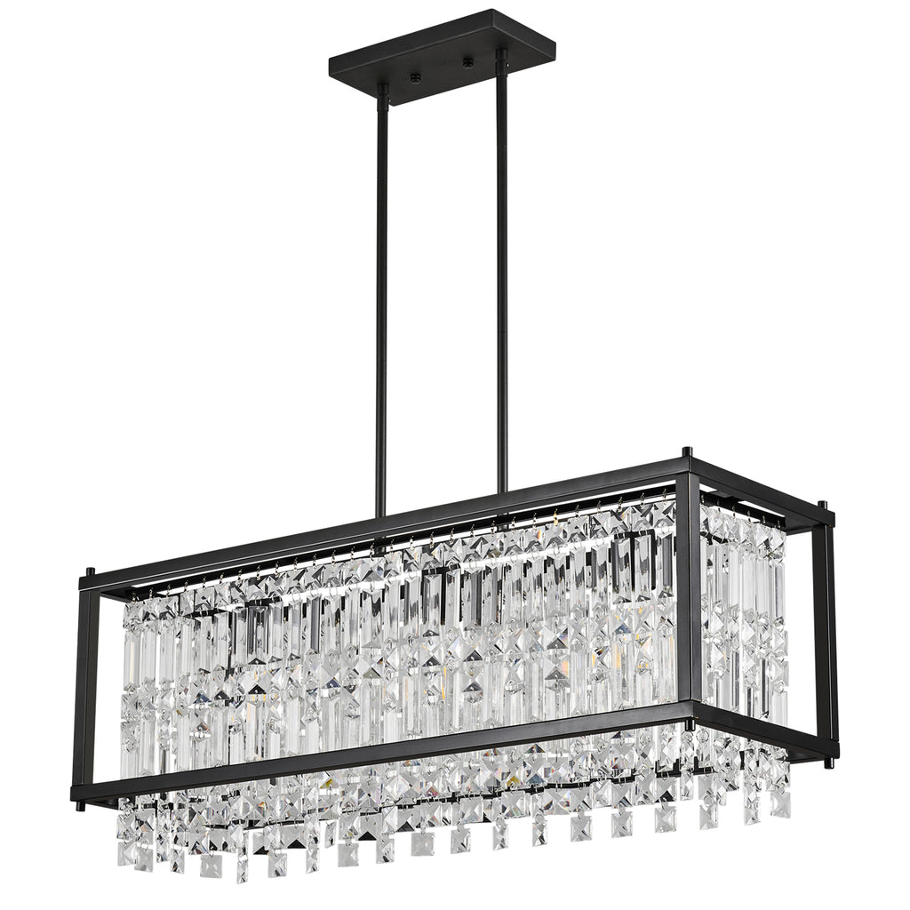 Modern Farmhouse Style Geometric Crystal Chandelier