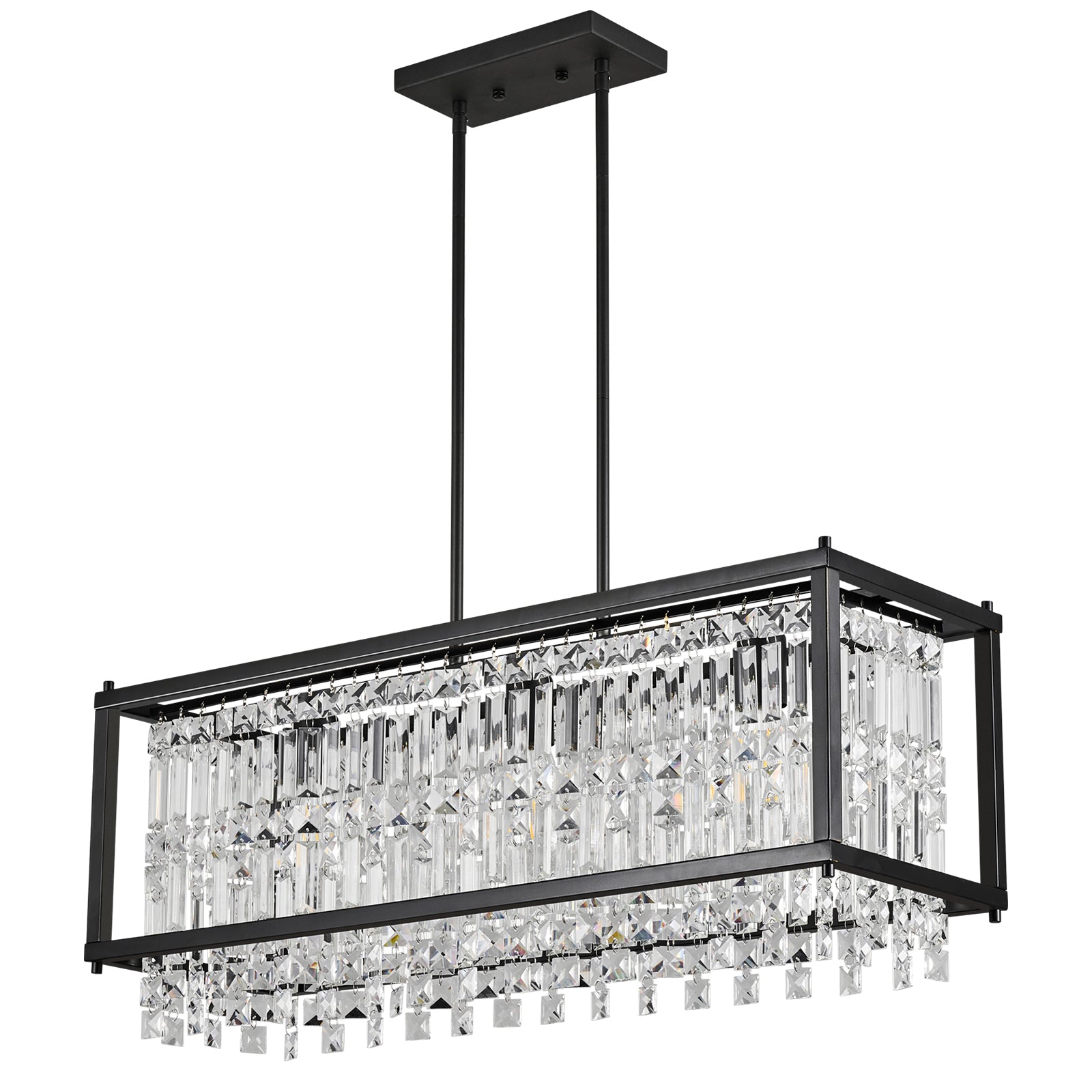 Modern Farmhouse Style Geometric Crystal Chandelier