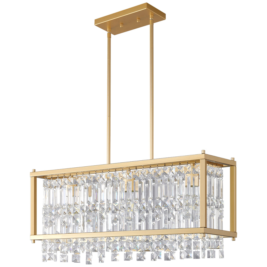Modern Farmhouse Style Geometric Crystal Chandelier