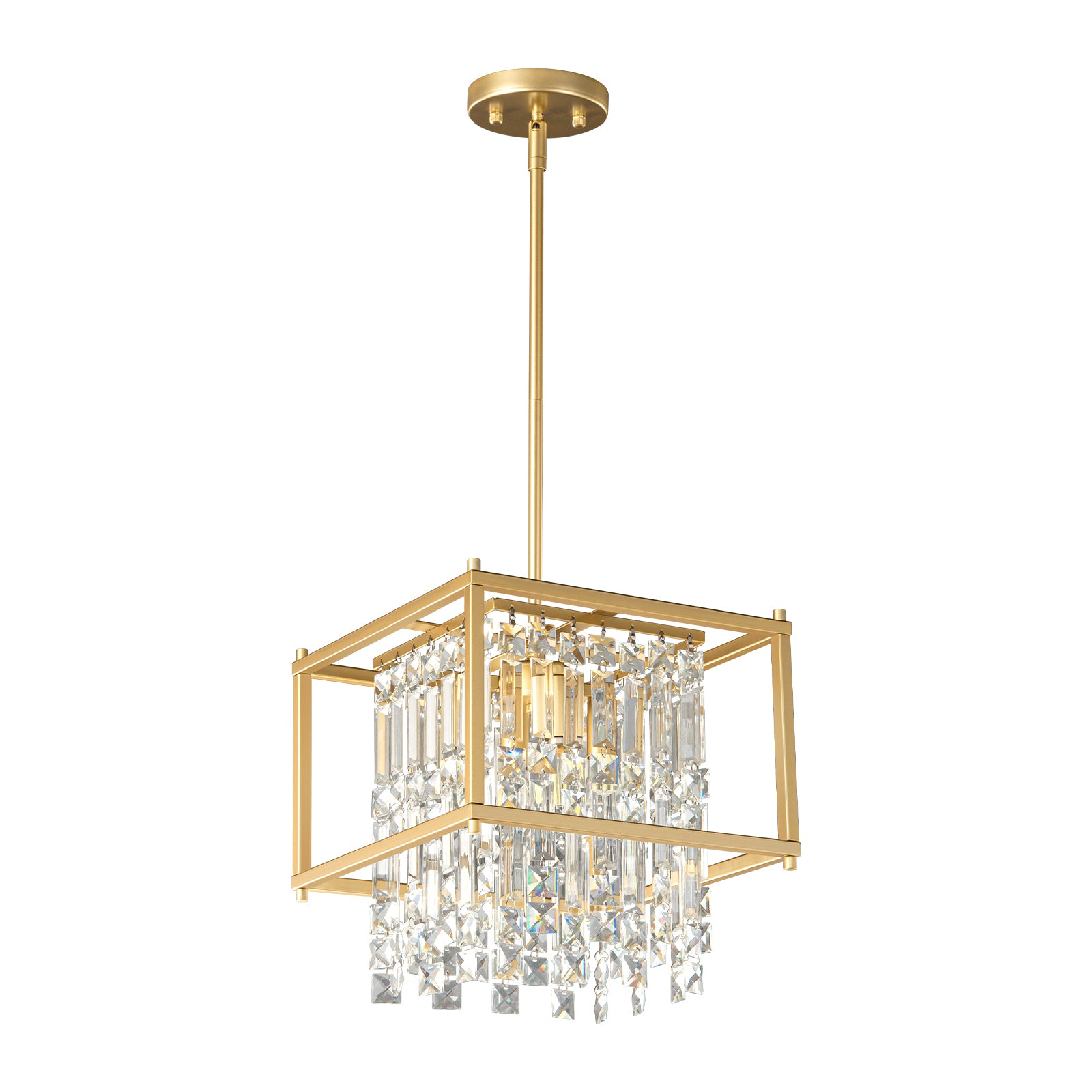 Modern Farmhouse Style Geometric Crystal Chandelier