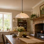 Sculptural Dome Alabaster Pendant Light for Kitchen Islands