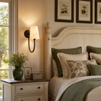 Curved Swan Arm Tapered Alabaster Sconce for Bedrooms