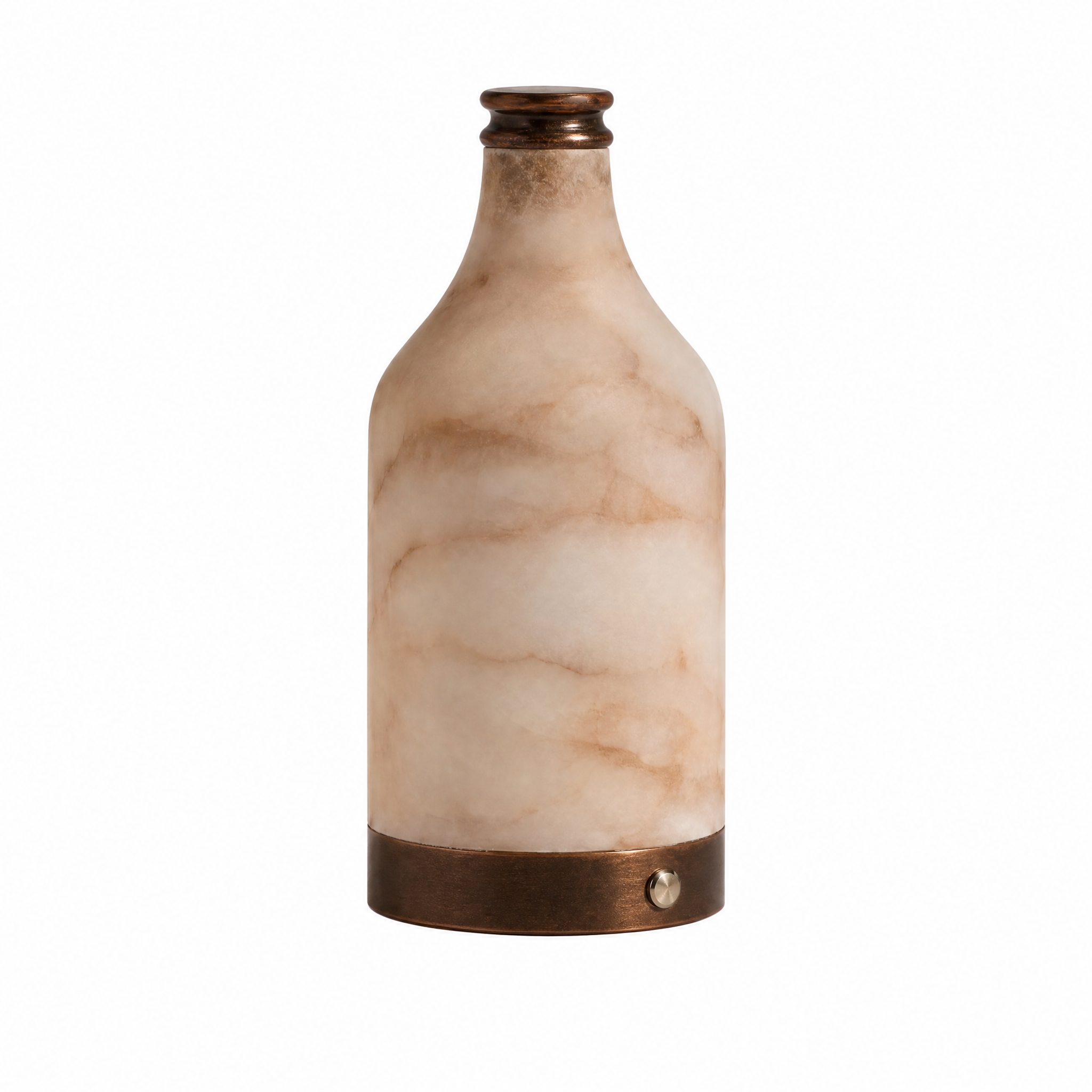 Modern Bottle‑Shaped Natural Alabaster Portable Table Lamp