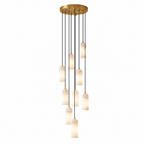 Modern Cylindrical Alabaster Pendant Light for Dining Rooms