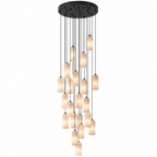 Modern Cylindrical Alabaster Pendant Light for Dining Rooms