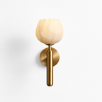 Modern Tulip-Shaped Stone Alabaster Wall Light for Bedrooms