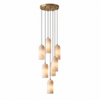Modern Cylindrical Alabaster Pendant Light for Dining Rooms