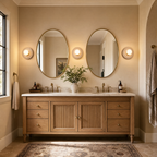 Ribbed Round Disc Sculptural Alabaster LED Wall Sconce for Hallway