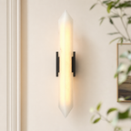 Modern Double‑Point Vertical Glass LED Wall Sconce