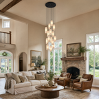 Modern Cylindrical Alabaster Pendant Light for Dining Rooms