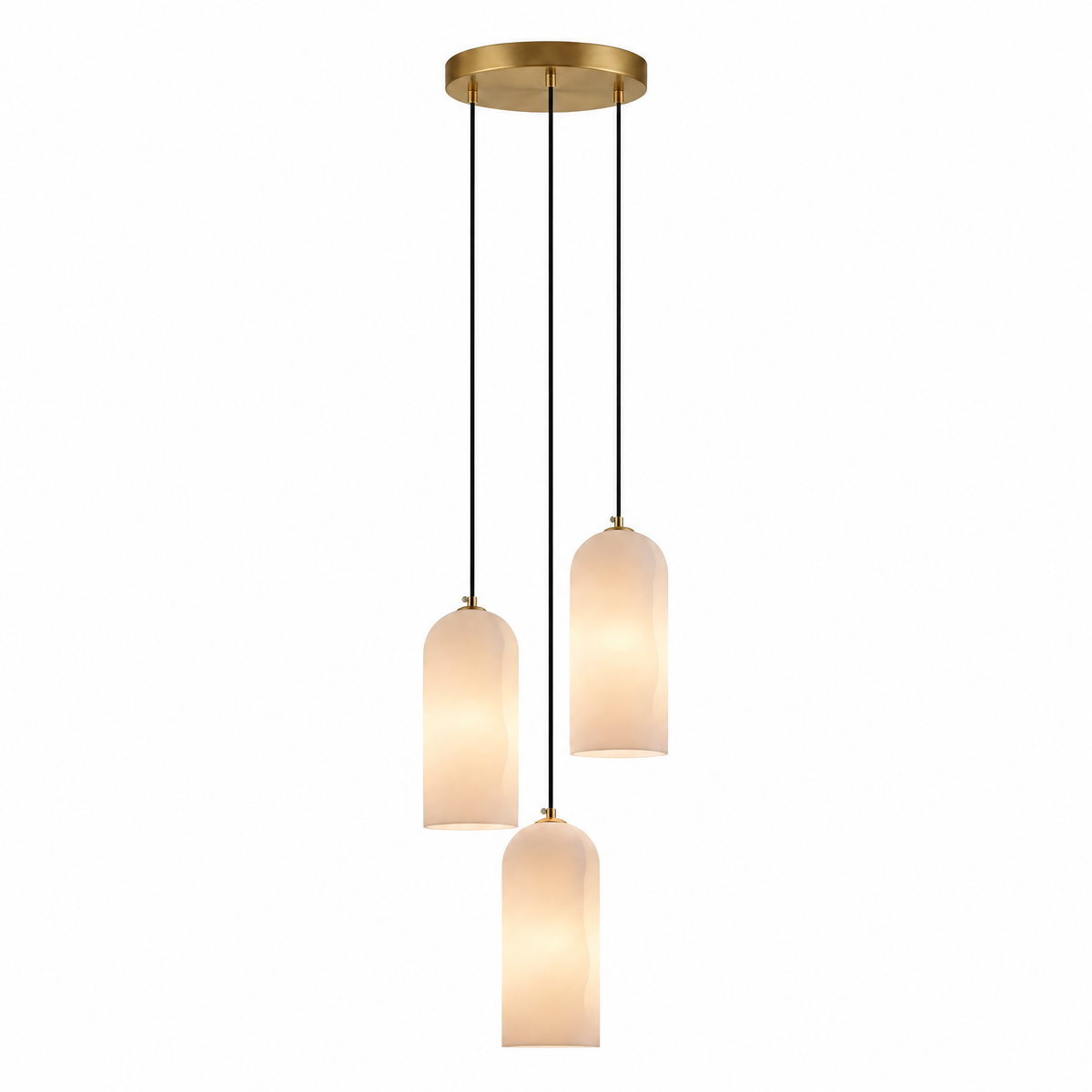 Modern Cylindrical Alabaster Pendant Light for Dining Rooms