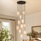 Modern Cylindrical Alabaster Pendant Light for Dining Rooms