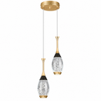 Mini Teardrop LED Black Gold Crystal Pendant Light