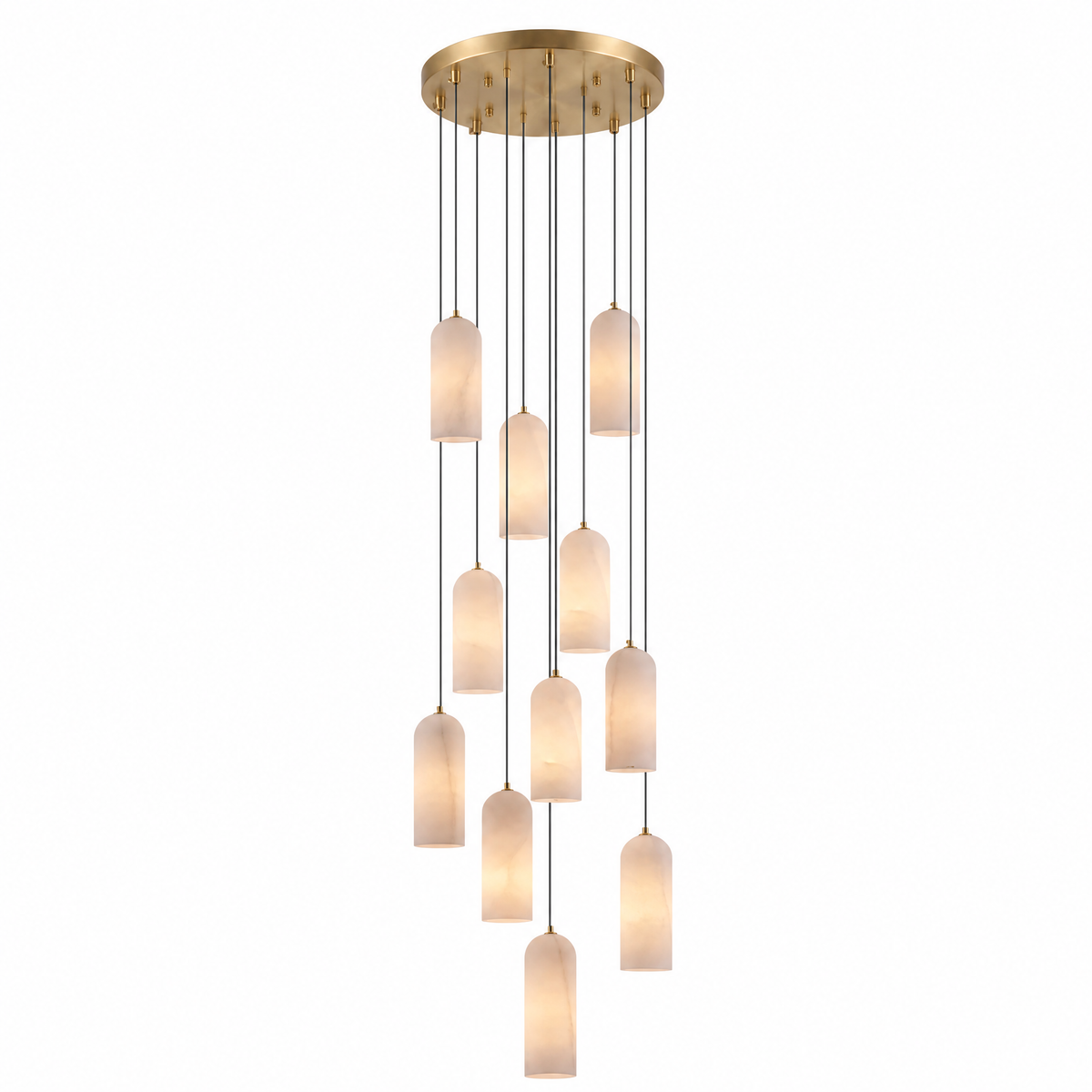 Modern Cylindrical Alabaster Pendant Light for Dining Rooms