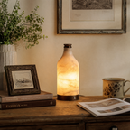 Modern Bottle‑Shaped Natural Alabaster Portable Table Lamp