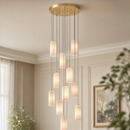 Modern Cylindrical Alabaster Pendant Light for Dining Rooms