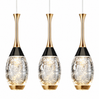 Mini Teardrop LED Black Gold Crystal Pendant Light