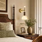 Modern Sculptural Marble and Alabaster Wall Light with Brass Base