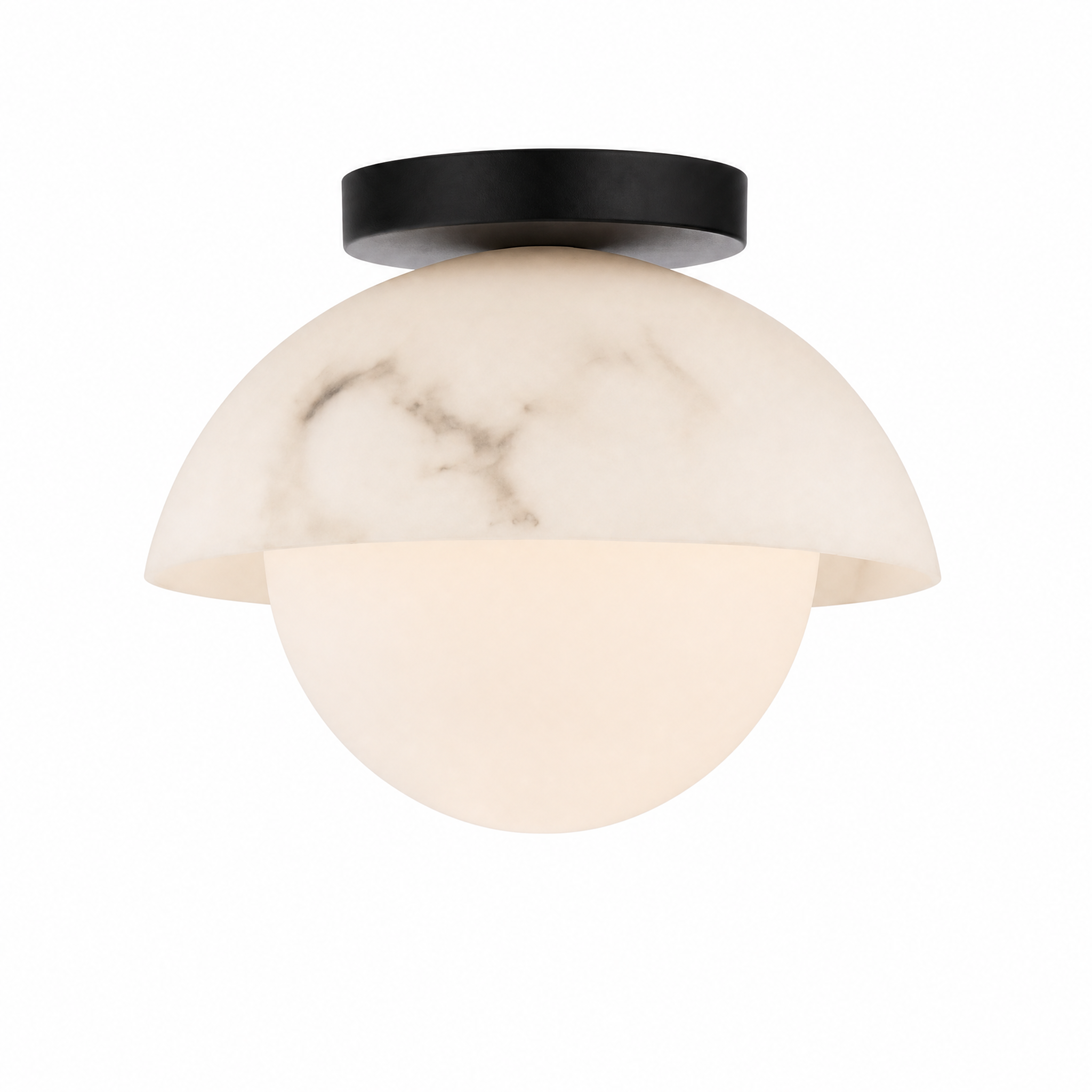 Semi-Dome Alabaster LED Ceiling Light for Bedroom and Entryway