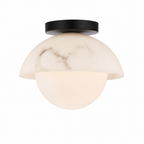 Semi-Dome Alabaster LED Ceiling Light for Bedroom and Entryway