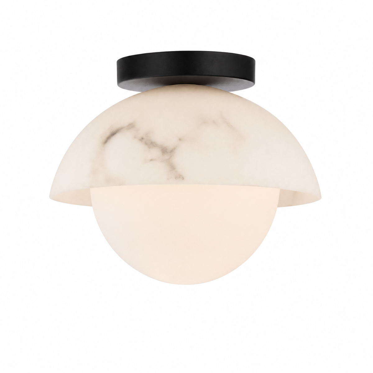 Semi-Dome Alabaster LED Ceiling Light for Bedroom and Entryway
