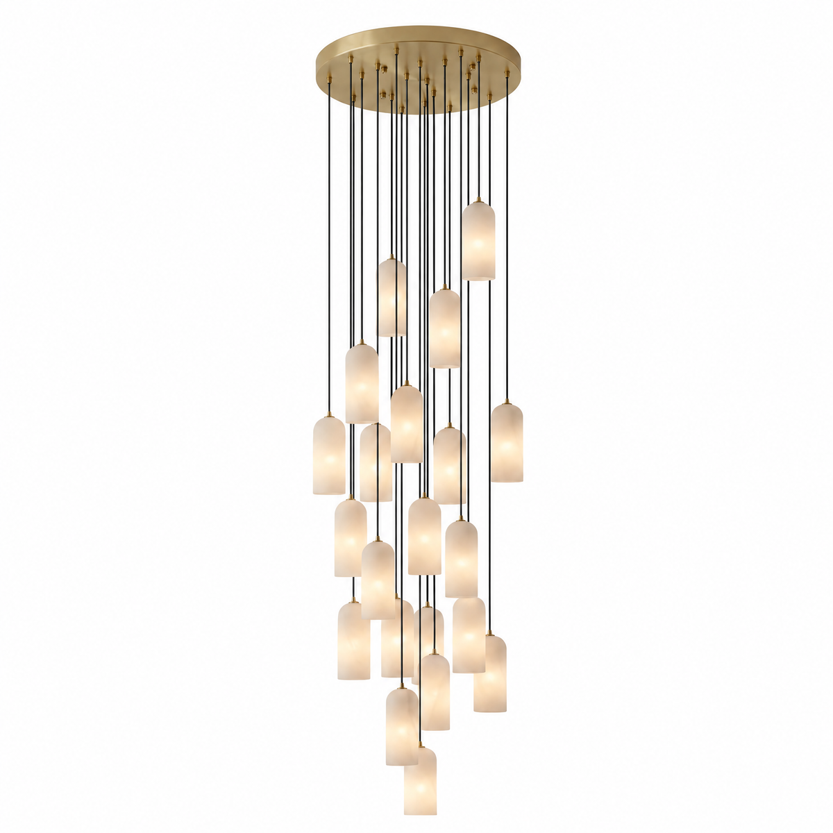 Modern Cylindrical Alabaster Pendant Light for Dining Rooms