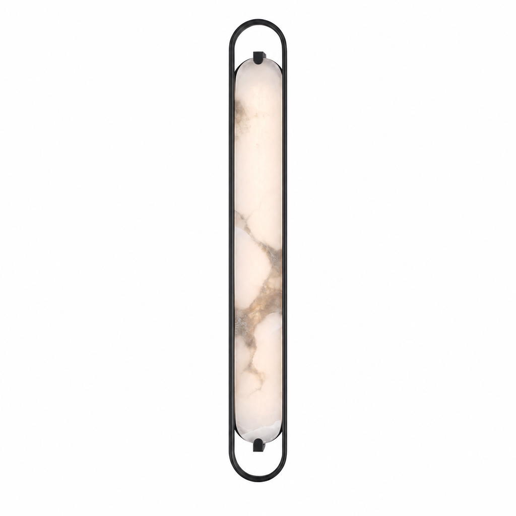 Modern Oval Alabaster LED Wall Sconce for Bedside Accent Lighting