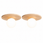 Modern Flat Disc Travertine Flush Mount Ceiling Light