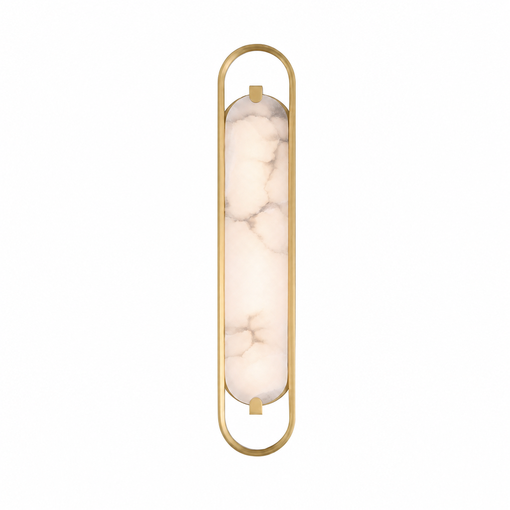 Modern Oval Alabaster LED Wall Sconce for Bedside Accent Lighting
