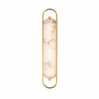 Modern Oval Alabaster LED Wall Sconce for Bedside Accent Lighting
