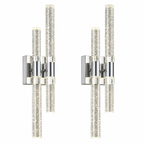 Contemporary Luxury Asymmetric Dual Bubble Crystal Tube LED Wall Sconce