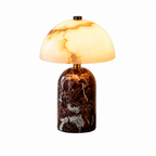 Natural Dome Alabaster Stone LED Table Lamp for Desk and Nightstand