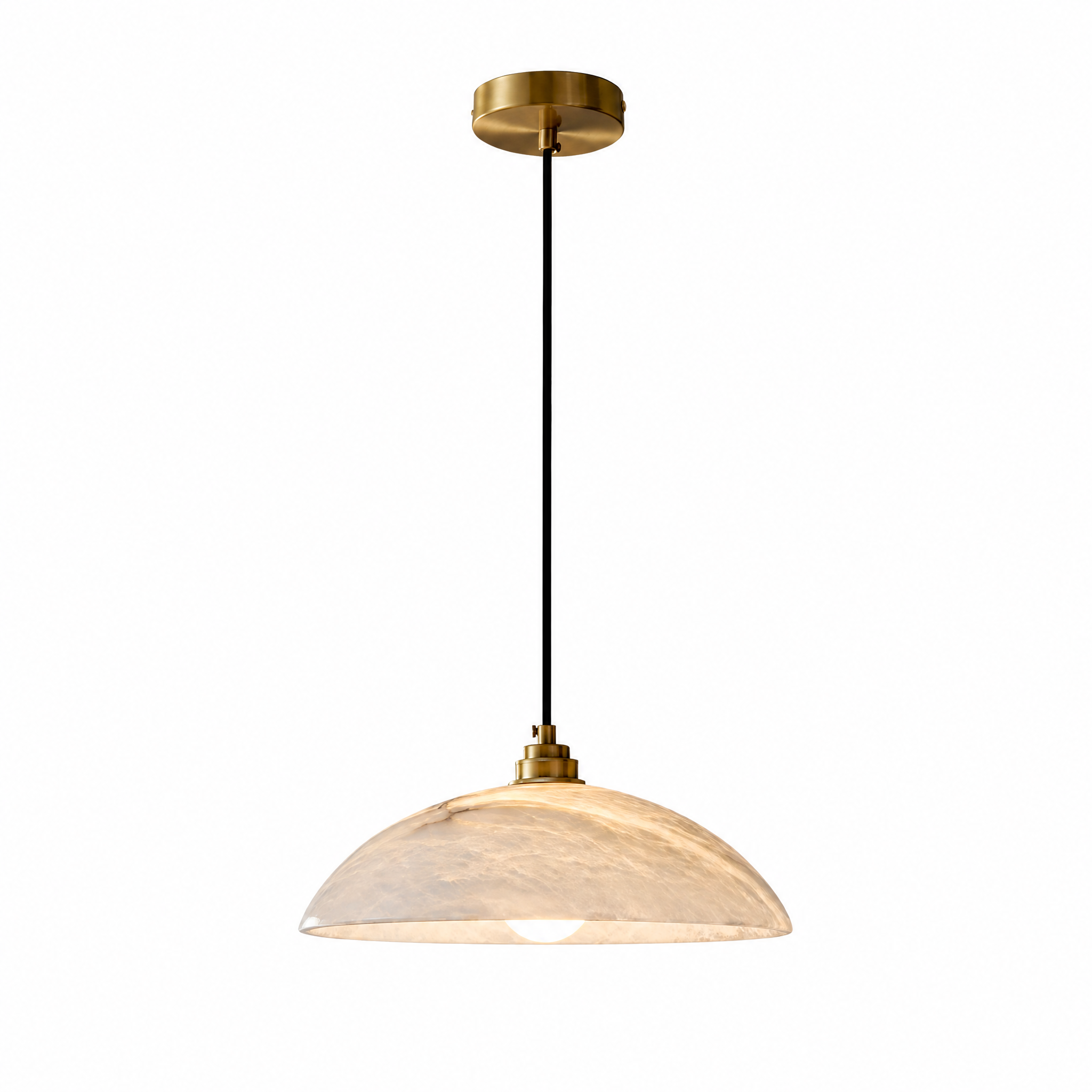 Sculptural Dome Alabaster Pendant Light for Kitchen Islands