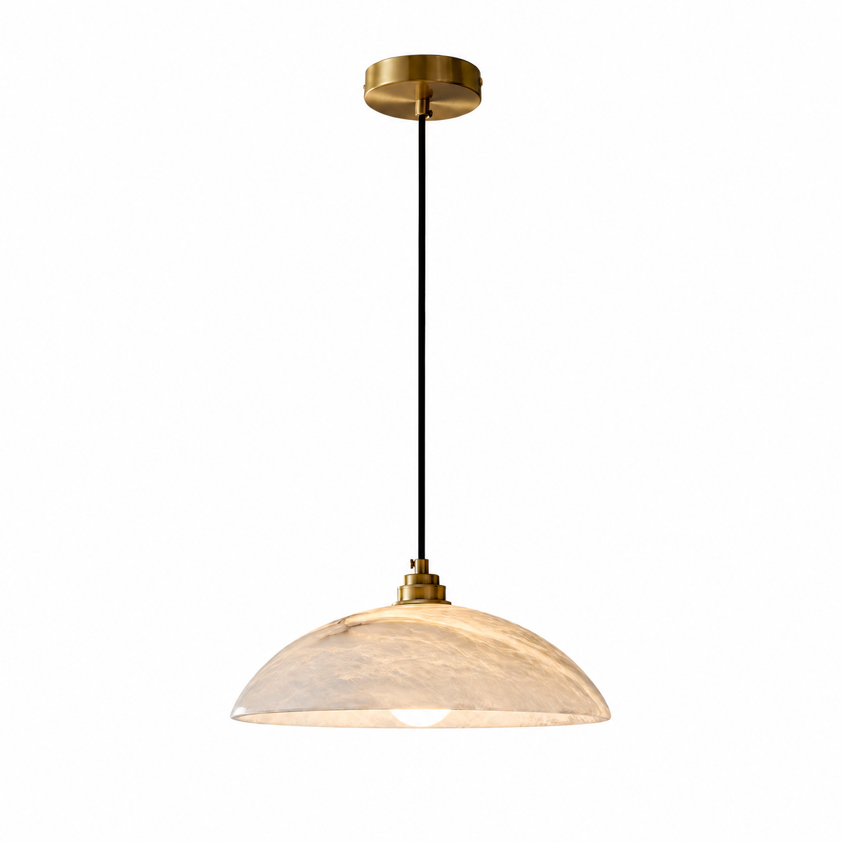Sculptural Dome Alabaster Pendant Light for Kitchen Islands