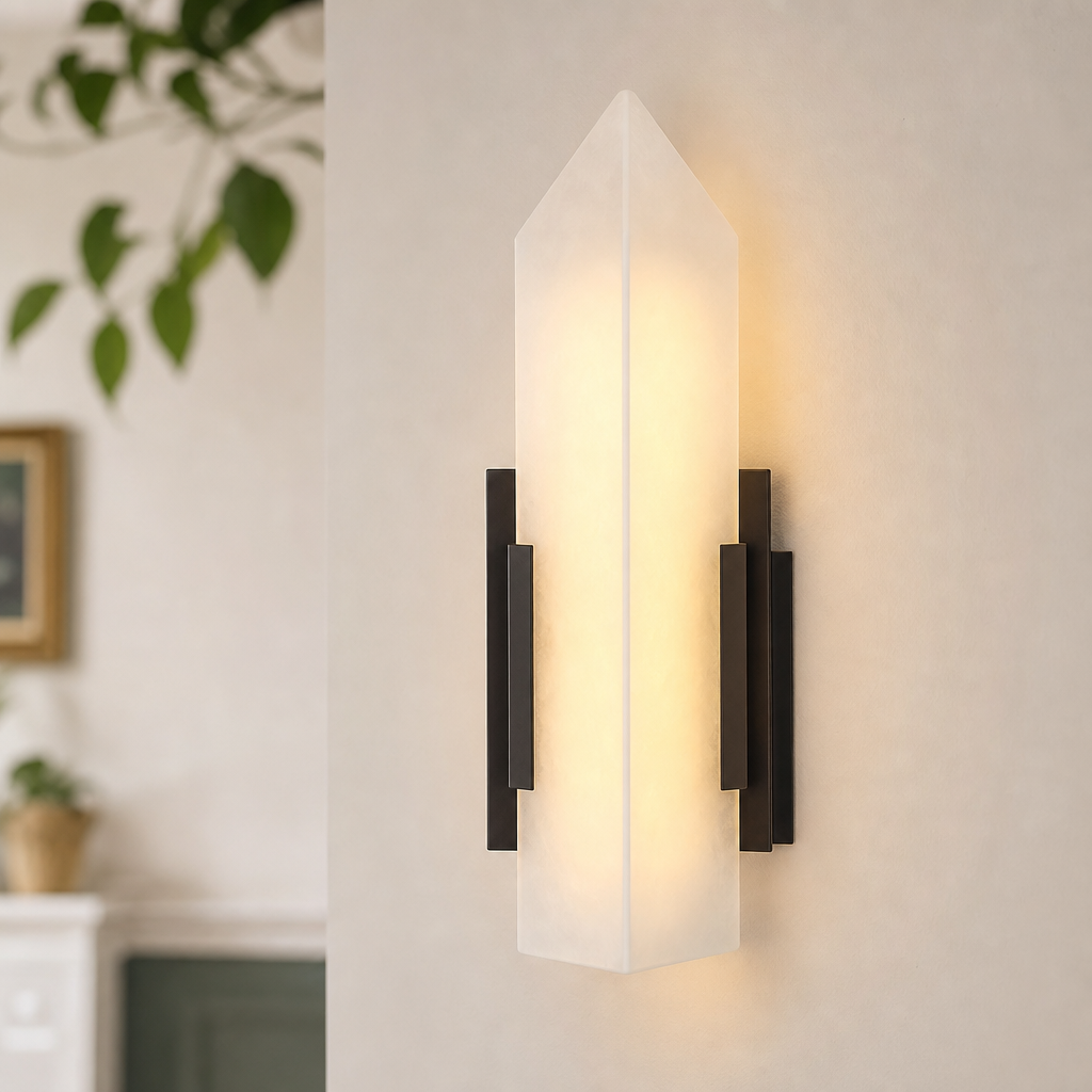 Modern Single‑Point Vertical Prism Glass LED Wall Sconce