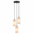 Modern Cylindrical Alabaster Pendant Light for Dining Rooms