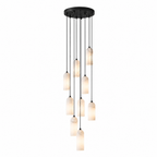 Modern Cylindrical Alabaster Pendant Light for Dining Rooms
