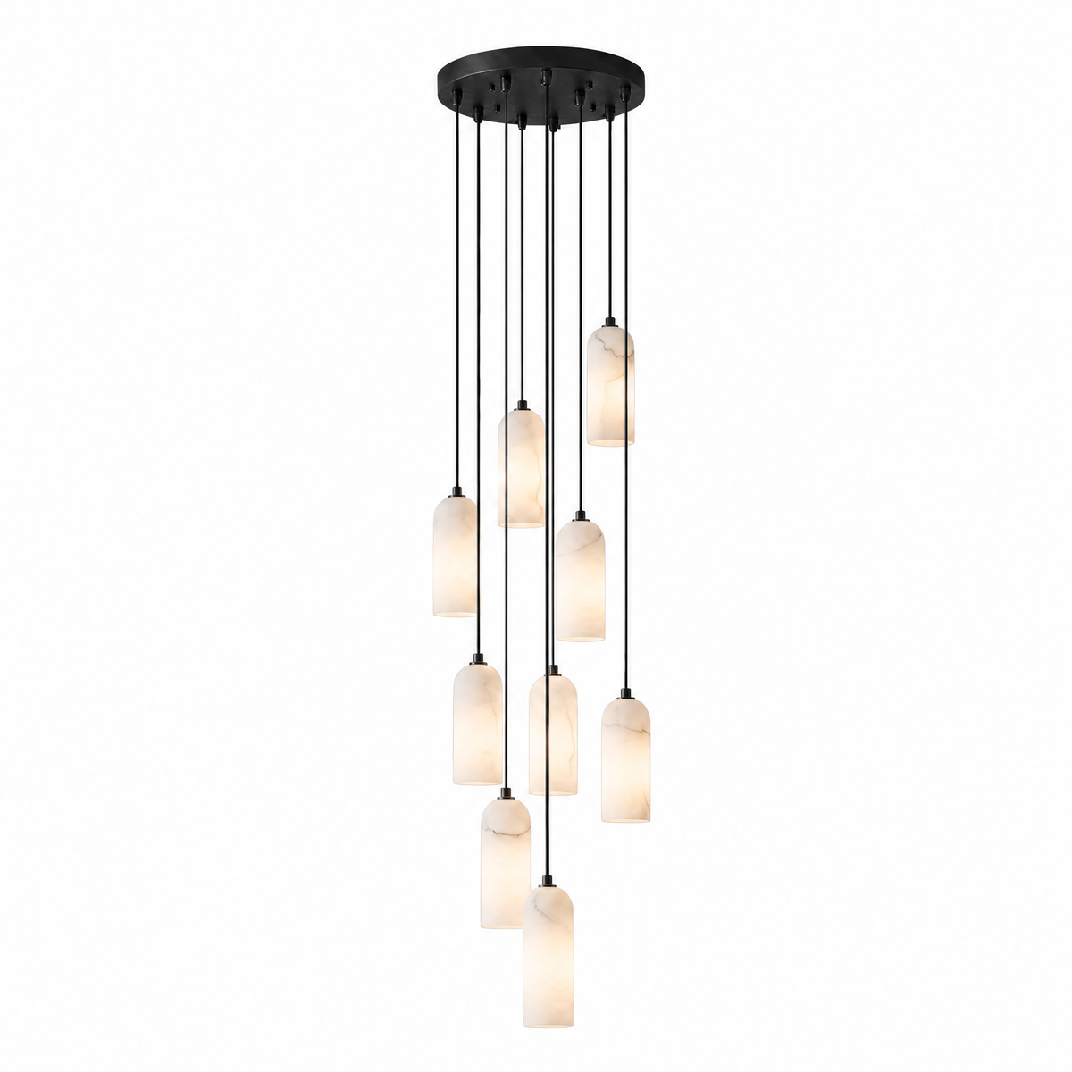 Modern Cylindrical Alabaster Pendant Light for Dining Rooms