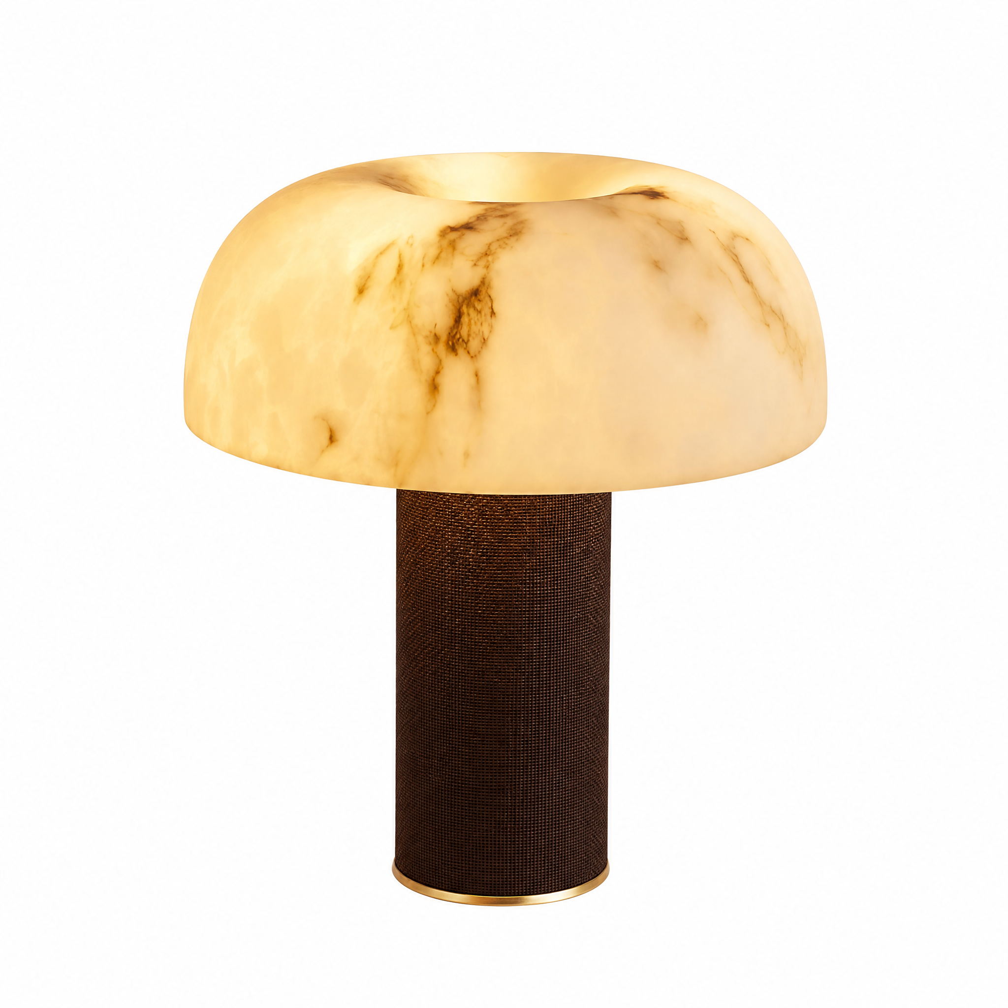 Mushroom-Shaped Sculptural Alabaster LED Table Lamp for Bedroom