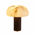 Mushroom-Shaped Sculptural Alabaster LED Table Lamp for Bedroom