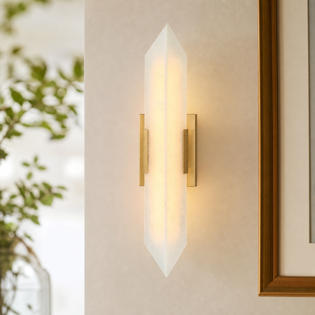 Modern Double‑Point Vertical Glass LED Wall Sconce