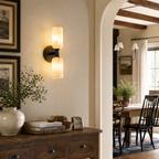 Modern Double Cylinder Up Down Alabaster Wall Sconce