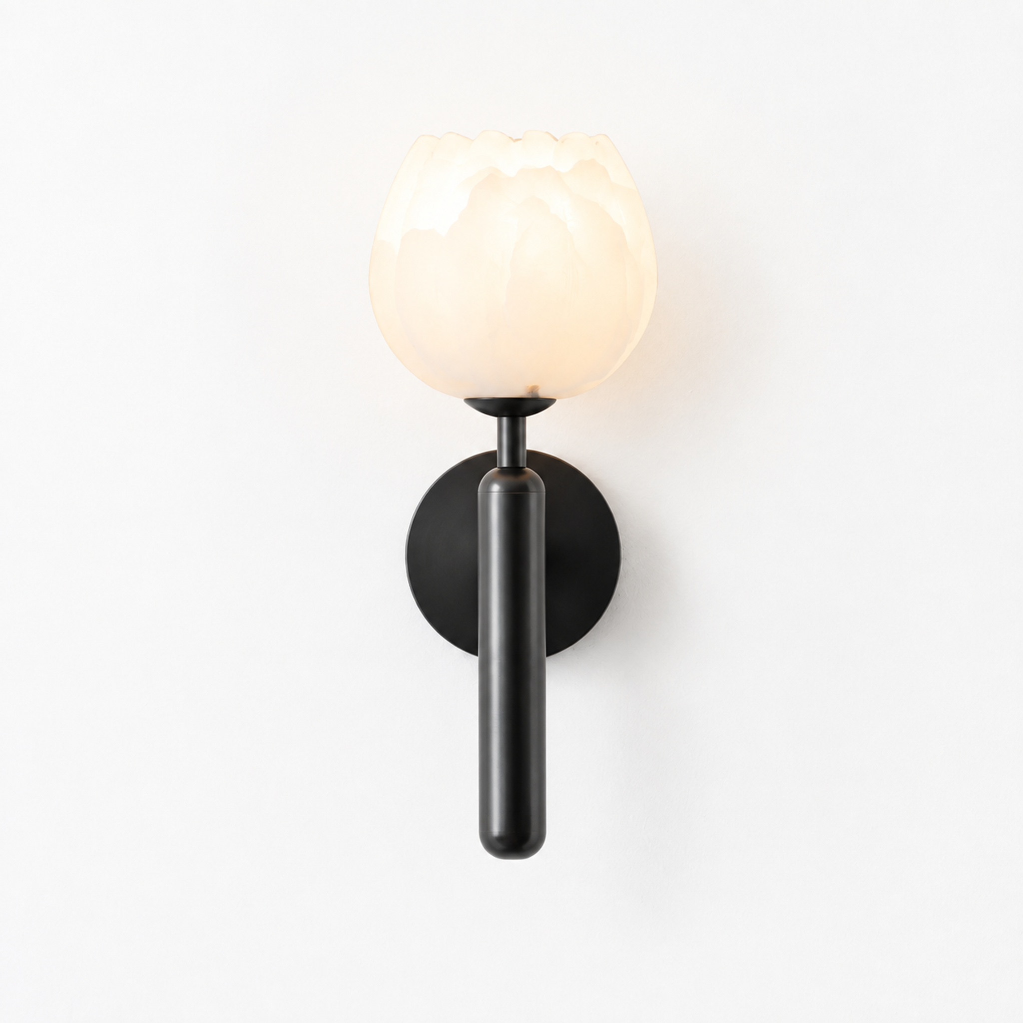 Modern Tulip-Shaped Stone Alabaster Wall Light for Bedrooms