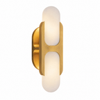 Sculptural Oval Alabaster Wall Sconce with H-Shaped Bracket